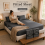Imperial Rooms (Charcoal, Double) 2-Pack Deep Fitted Sheet 25CM Mattress Bed Sheets | Extra Deep 300 Thread Count Smooth & Silky 1