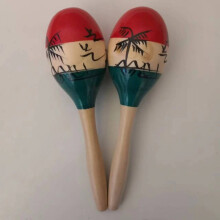 (Wood Color) 2pcs Colorful Maracas Set - Perfect for Cinco De Mayo, Fourth of July, Halloween, Thanksgiving, New Year'S Celebrations!