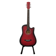 (Red) 38" Full Size Cutaway Acoustic Guitar with Steel Strings & Carry Bag Hardwood Finish Classical Style