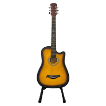 (Natural) 38" Full Size Cutaway Acoustic Guitar with Steel Strings & Carry Bag Hardwood Finish Classical Style