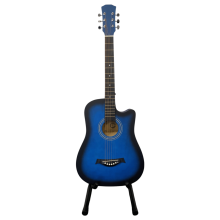 (Blue) 38" Full Size Cutaway Acoustic Guitar with Steel Strings & Carry Bag Hardwood Finish Classical Style
