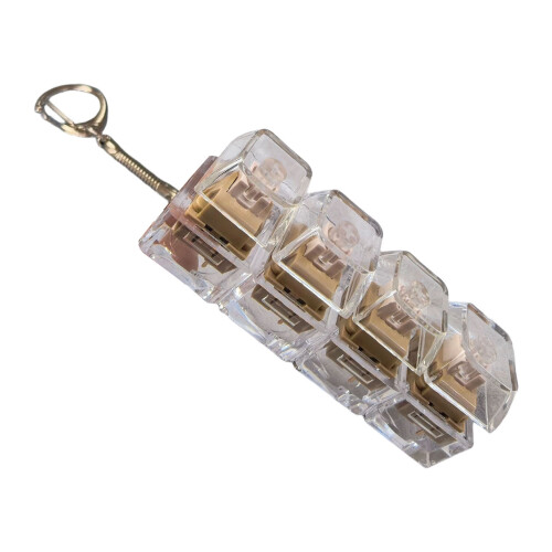 Simulation Keyboard Stress Relief Keychain Toy with-khaki