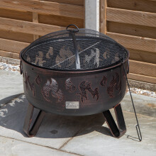 60cm Black Steel Fuego Deepbowl Outdoor Firepit
