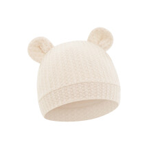 Baby-Kopfbedeckung, dehnbare Waffel-Strickmütze, bequem,-Beige
