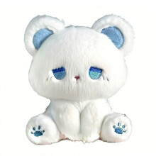 Realistic Sitting Postures Cats Plush Doll-White and blue cat