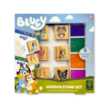 Bluey Wooden Stamper Set, 6 Stamps, 4 Ink Pads, Ages 3+