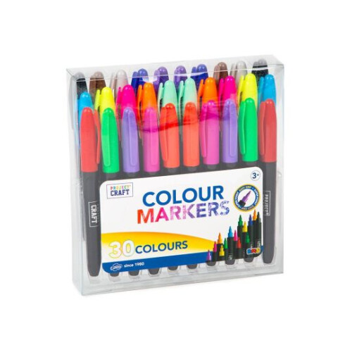 30 Colour Markers (15 Colours, 2 Per Colour)