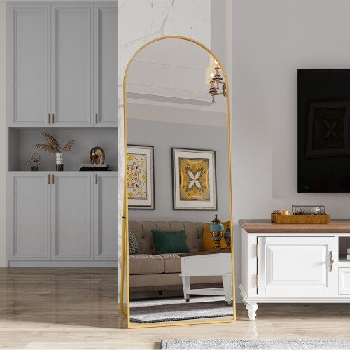 (Gold, 162x53cm) Arch Full Length Mirror Floor 2