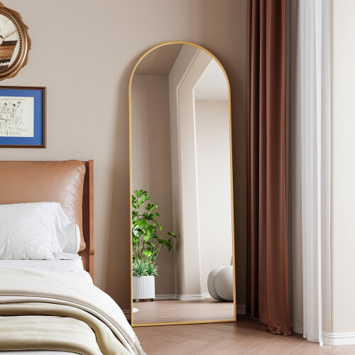 (Gold, 162x53cm) Arch Full Length Mirror Floor 1