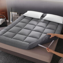 NightNest 10cm Thick (Double) Mattress Topper 1000GSM Quilted Extra Deep Soft Breathable Mattress Pad Grey