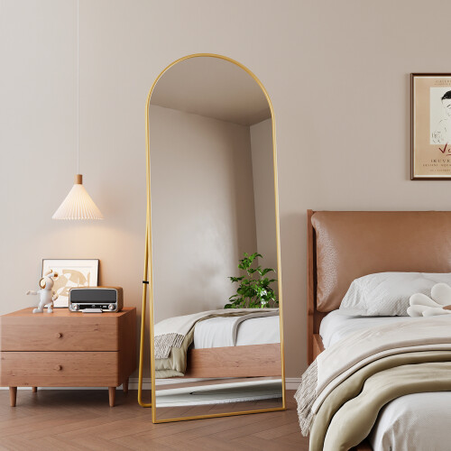 (Gold, 162x53cm) Arch Full Length Mirror Floor