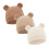 Breathable Cotton Newborn Cap Elastic Fit Bear Ears-White 6