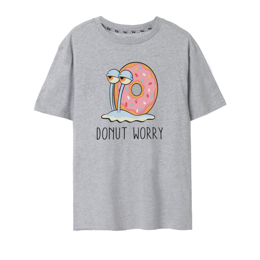 Spongebob Squarepants (Xxx-Large) Short Sleeved T-Shirt (Womens ) Grey