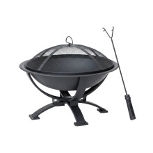 43cm Black Steel Outdoor Garden El Clasico Firepit with Fire Poker