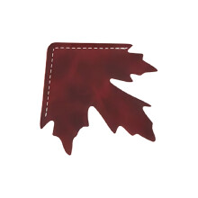 Elegant Maple Leaf Shaped Leather Bookmarks Handcrafted-Claret