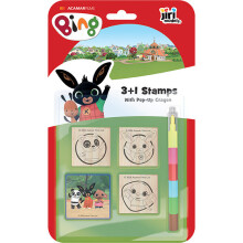 Bing Wooden Stamper Set With Inkpad and 6 Colour Swap Point Crayon