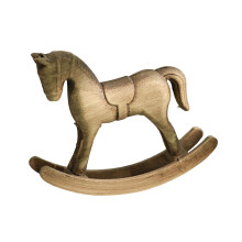 Farmhouses Wooden Rocking Horse Figurine Minimalists Tabletop-4