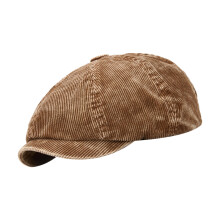 Cord-Baskenmütze, neutrale Farbe, Unisex-Kopfbedeckung für-Khaki