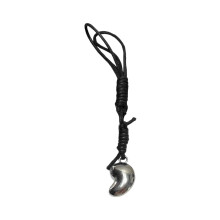 Outdoor vriendelijke cashew sleutelhanger leer vakmanschap-Zwart
