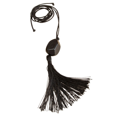 Unique Handmade Black Bead Pendant Necklace With Delicate-B