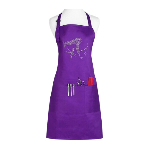 Adjustable Shoulder Straps Professional Barbers Apron-Purple