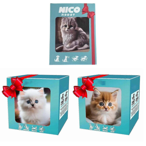 (A) Interactive Robot Kitten Plush Toy Kids Soft Robotic Cat Fun Activities Educational Play