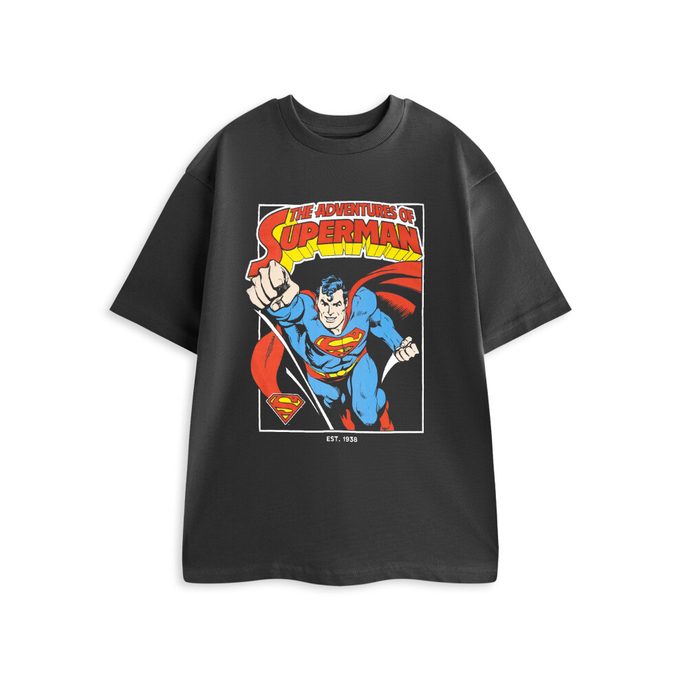 Dc Comics Superman Short Sleeved T-Shirt (Mens ) Grey