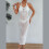 Polyester-Spandex-Spaghettiträgerkleid mit hohem Schlitz-Weiß XL 7