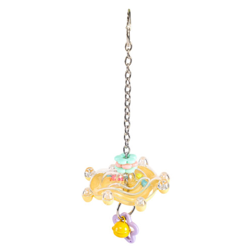 Interactive Rotating Bird Toy With Colorful Rattle And-Yellow