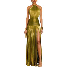 Contemporary Ruched Cocktail Dress With Strapless-Gold M