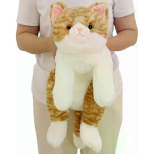Weighted plush toys for cats, realistic reclining cat, cotton-filled plush, soft and skin-friendly, cuddly fake kitten for home, office, hotel, party