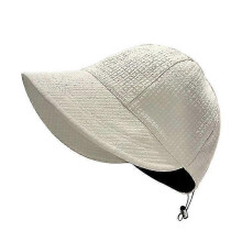 (Beige) 2024 Foldable Wide Brim Hat Mens Adjustable Outdoor Beach Bucket Hat Summer Sun Protection Visors Fisherman Cap Panama Caps