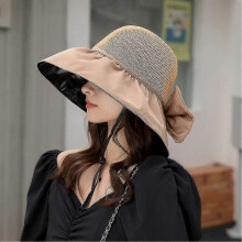 Women's Foldable Floppy Hat, Fashion Bow Wide Brim Sun Hats, Uv Cap Travel Outdoor Beach Visor Caps