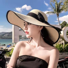 (10-H-blue) Women Foldable Summer Straw Hat UV Protection Sun Visor Bucket Cap for Beach Travel Panama Wholesale
