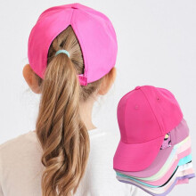 (A6, S) Hot High Ponytail Kids Baseball Cap for Girls Boys Travel Sun Hat Adjustable Children Peaked Caps Hollow Back Ponytail Caps