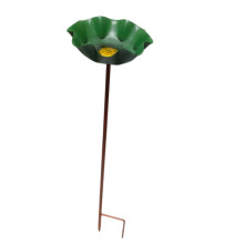 Beautiful Flower Design Iron Ground Stakes Bird-Army Green