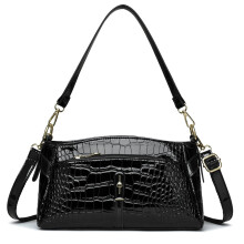 Crocodiles Pattern Small Square Purse Fashion Women-Black