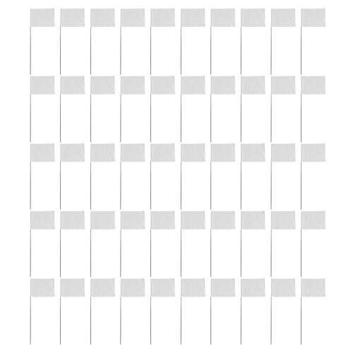 Set van 50 waterdichte, heldere PVC-irrigatiemarkeringen-Wit