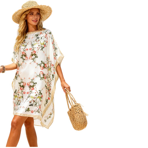 Atmungsaktive Bademode Coverup Blumendruck Damen-DP3555