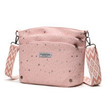 Trendy Oxfords Fabric Shoulder Bag with Star Design And-Pink