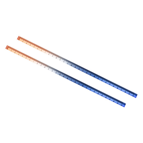 2Pcs Measuring Ruler Tool with Inches-Gradient Royal Blue