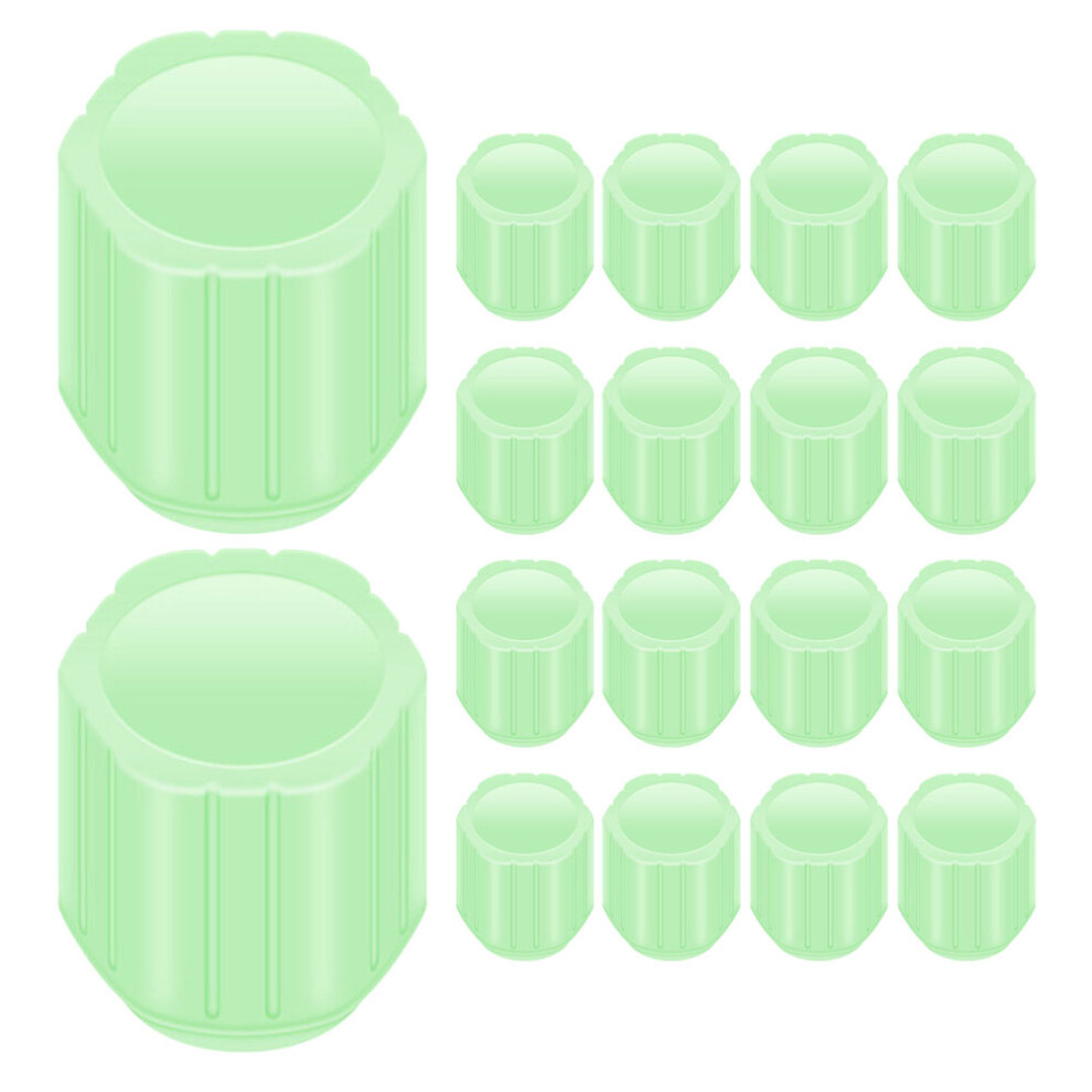 24Pcs Abs Car Tire Valve Stem Caps Glow In The Design Light/Green/Dark 3461595424805
