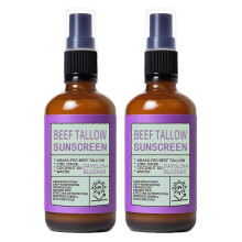 Grass-Fed Beef Tallow Sunscreen, Natural Sunblock Beef Tallow Sunscreen Spray for Face & Body 25-26