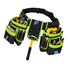 Electrician Tool Pouch With Magnet Area Adjustable Tool-Green
