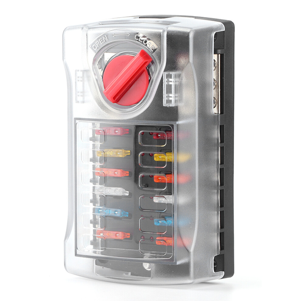 12 Circuit Fuse Box With Blown Indicator For Car 7444352707010