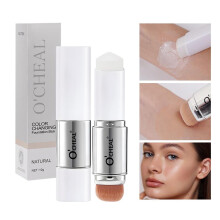 (3Pcs 02Natural, 10g) O'CHEAL Temperature Changing Foundation Stick Double-Headed Matte Face Concealer Cream Coverage Blemishes Pores