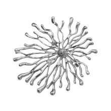 Broche tendance en forme de déesse du soleil en-Argent 2