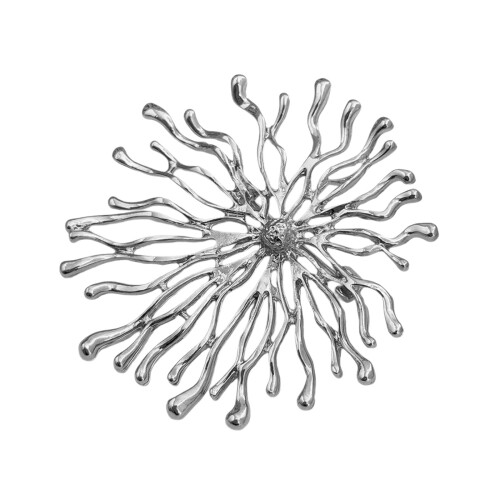 Broche tendance en forme de déesse du soleil en-Argent 2