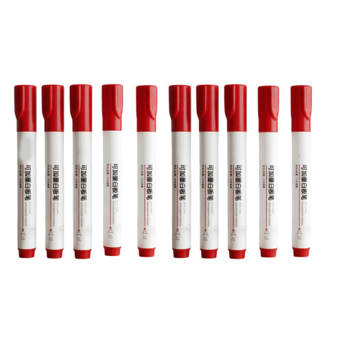 10Pcs Erasable Quick Drying Whiteboard Marker for-Red