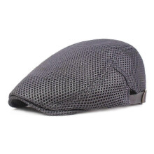 (Grey) Men's Newsboy Cap, Ivy Gatsby Mesh Cabbie Golf Driving Sun Flat Beret Hat for Summer,l